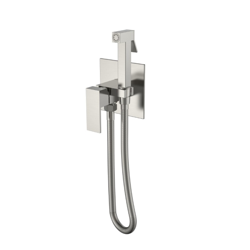 Гигиенический душ BOHEME Qubic со смесителем brushed nickel 477-NB